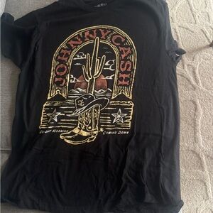 Black and Gold Short Sleeve Tee with Vintage Emblem Design